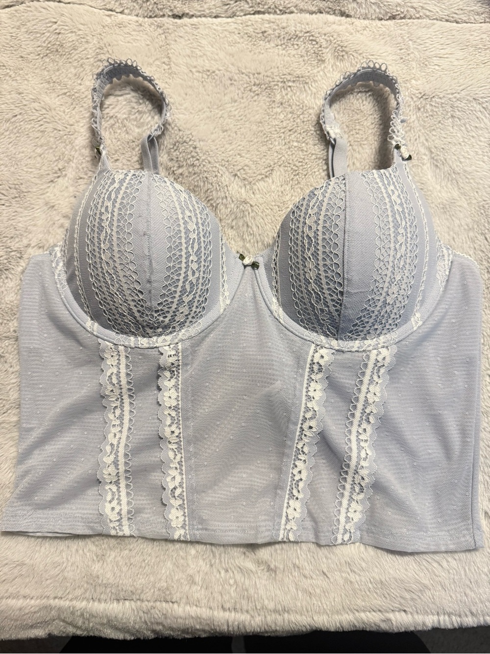 Light Blue Corset Bra Top